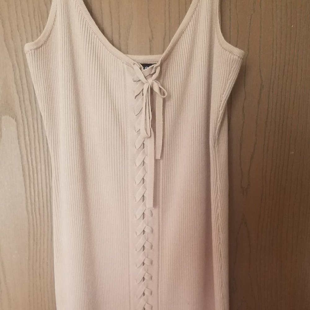 Asoph Plus Size Cross Lace Front Cami Mini Dress